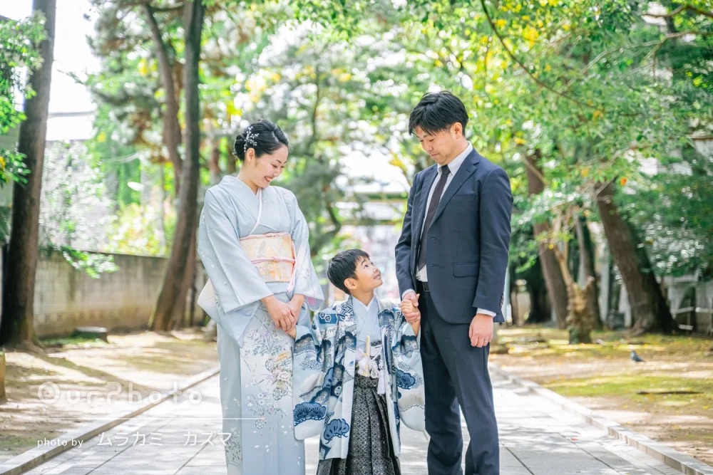 自然な笑顔で七五三記念写真