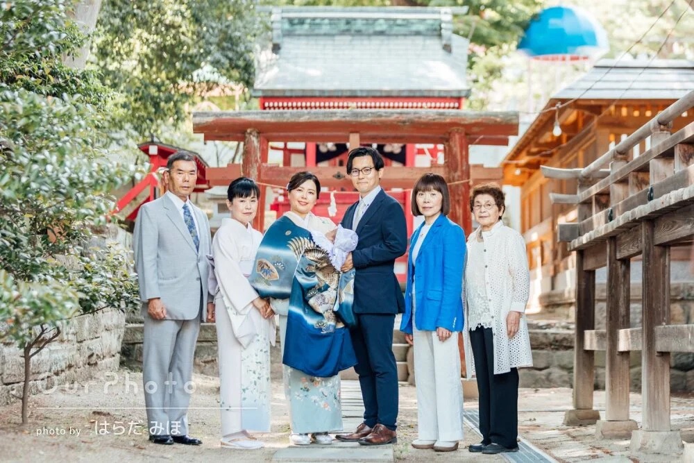 我が子の健やかな成長を三世代揃ってお祝い