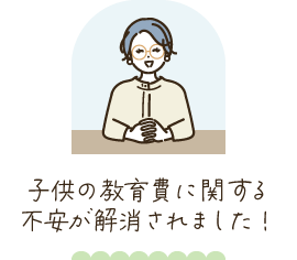 子どもの教育費に関する不安が解消された
