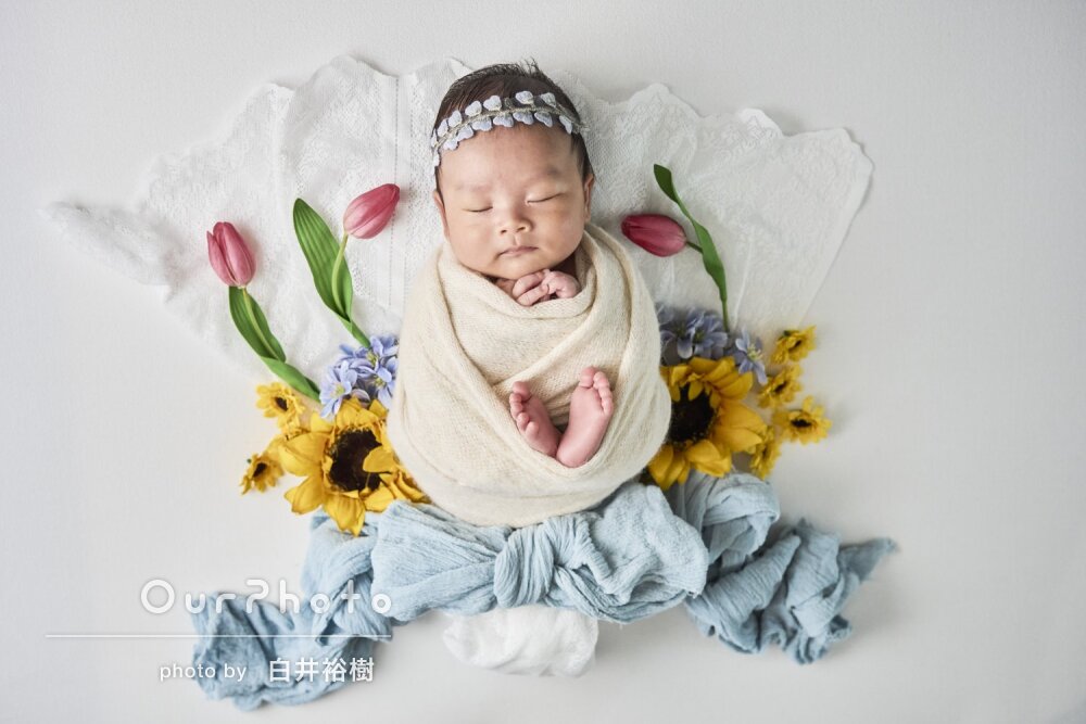 「可愛いお写真」ご自宅でぬいぐるみと一緒に！ニューボーンフォトの撮影