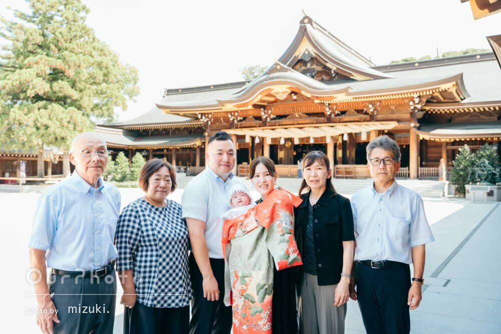 「素敵な写真の仕上がりにも満足」祖父母と一緒に和やかなお宮参りの撮影