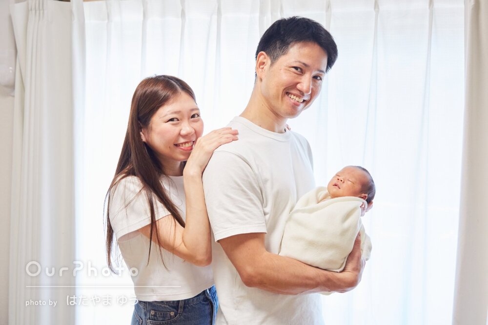 「子供も終始ご機嫌で撮影」家族の幸せいっぱいなニューボーンフォト撮影
