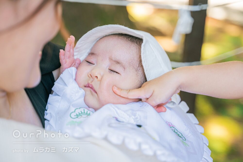 「良い写真ばかりで嬉しい」リラックスした表情が可愛いお宮参りの撮影