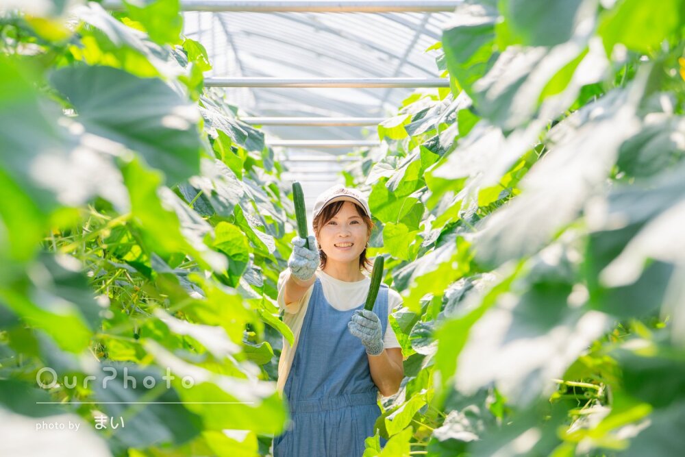 「とても素敵な写真」農園の緑が輝き爽やかなプロフィール写真の撮影
