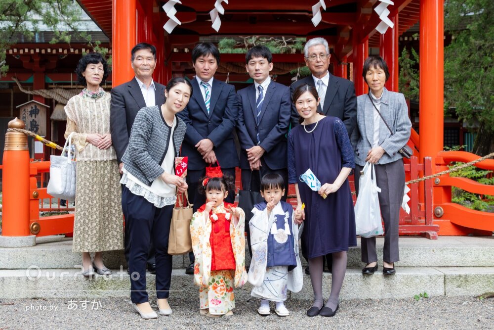 「良い写真が沢山で満足しています」2家族一緒に和やかな七五三の撮影