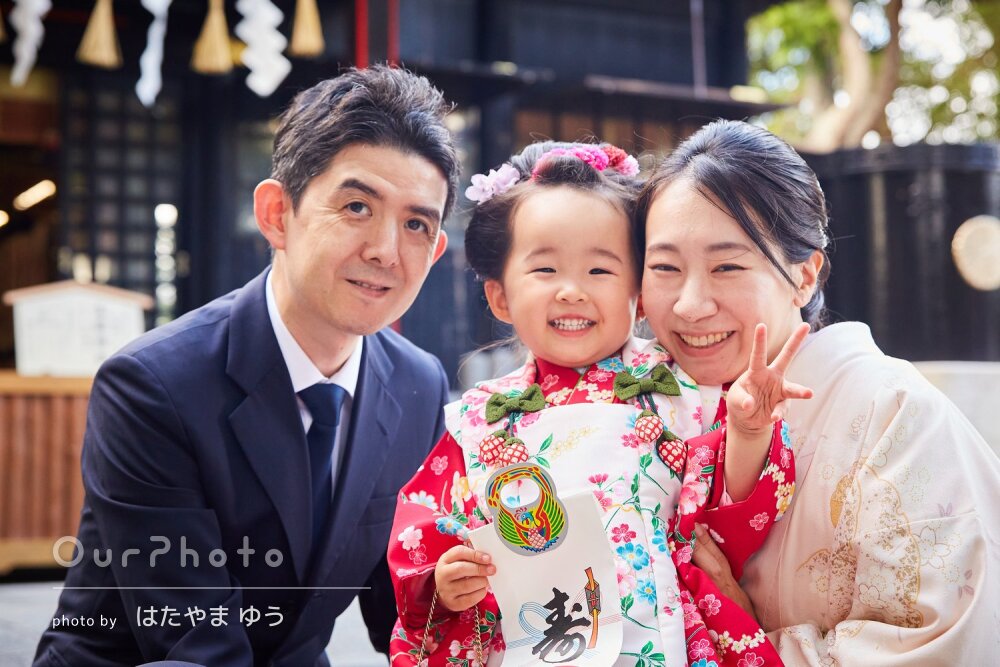 「自然体の娘、家族の姿」節目の記念が大切な思い出となる七五三の撮影