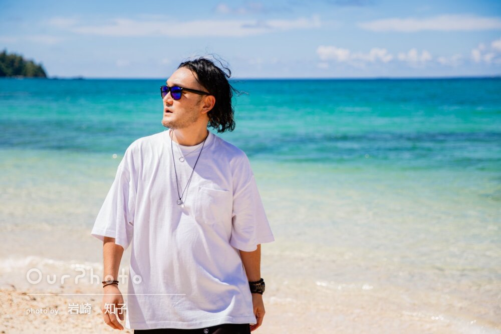 「想定以上の出来栄え」美しい海と空が印象的なプロフィール写真の撮影