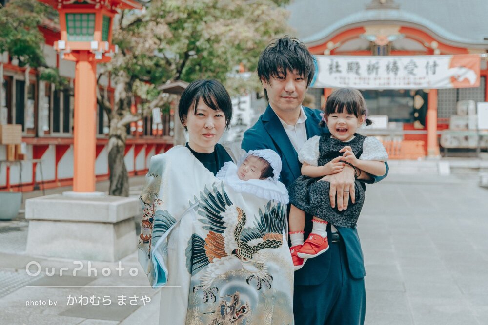 「出来上がった写真もとても綺麗」自然な表情が魅力的なお宮参りの撮影