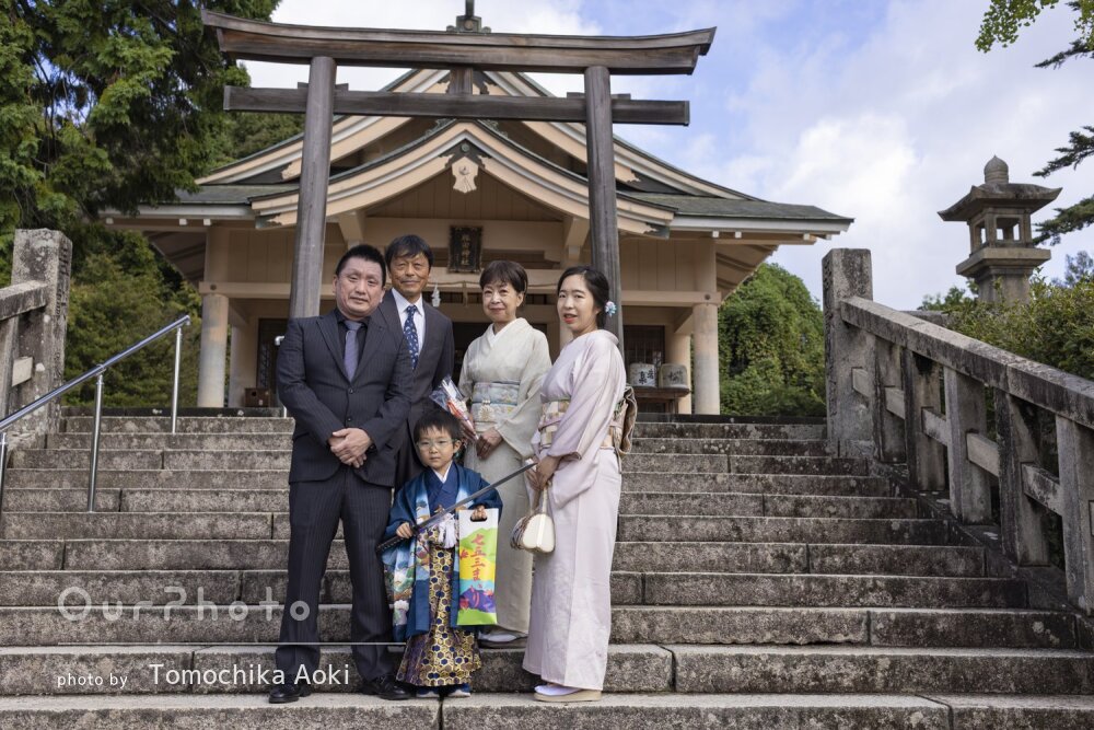 「安心してお任せ」祖父母も一緒に！笑顔が可愛い男の子の七五三の撮影