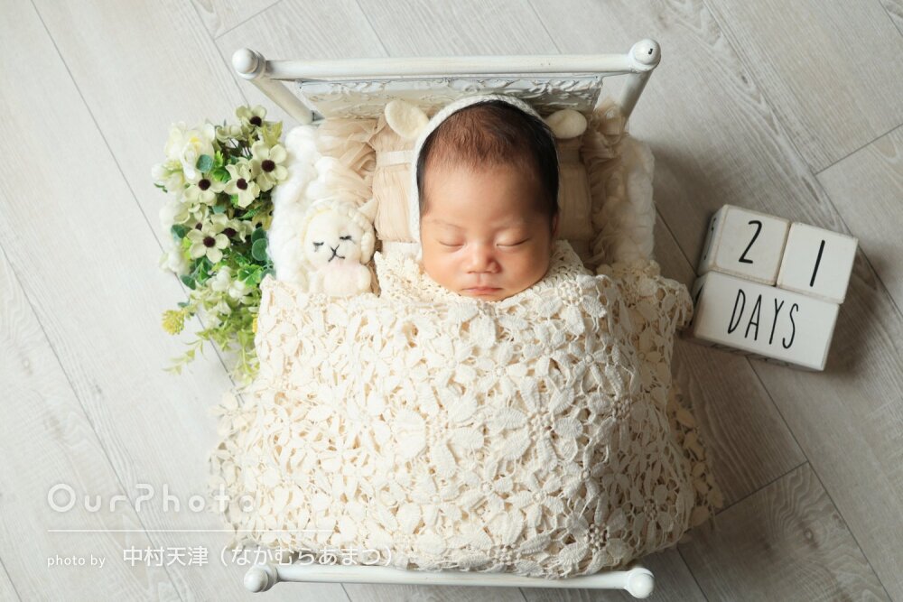 「とても可愛く撮って」ぬいぐるみと一緒に！ニューボーンフォトの撮影