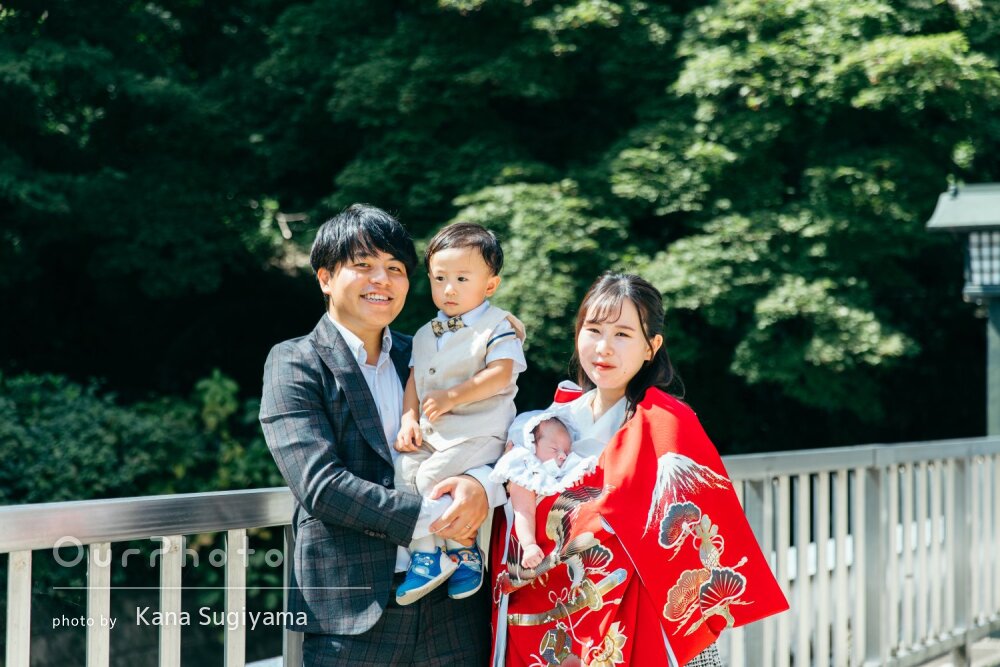 「子供にも優しく接して」愛らしい赤ちゃんを囲んで和やかなお宮参り撮影