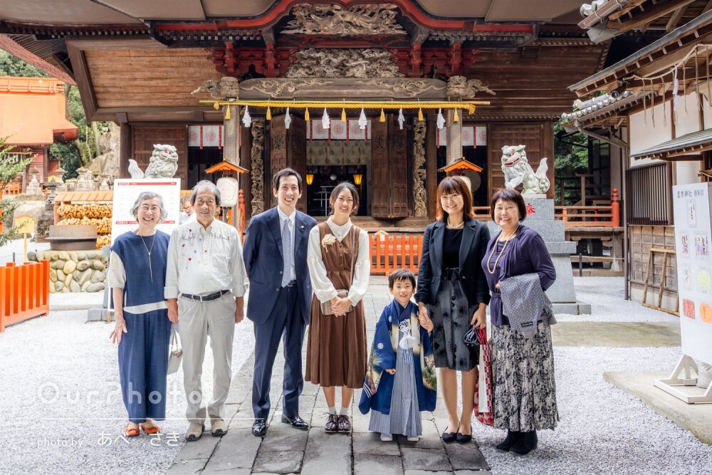 「息子の笑顔が自然」三世代でお祝い！温かな雰囲気伝わる七五三の撮影