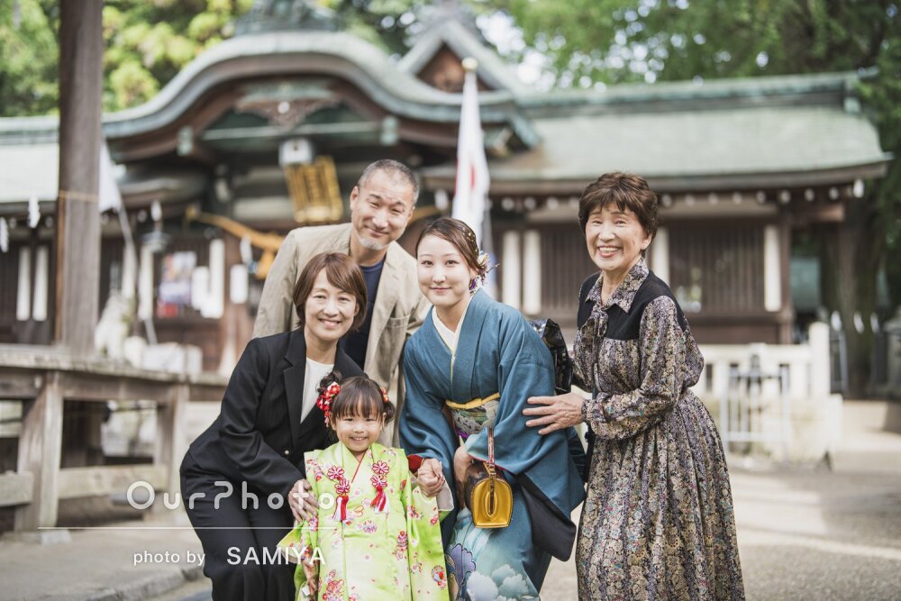 「どれも笑顔ですごくいい写真ばかり」三世代で晴れやかな七五三の撮影