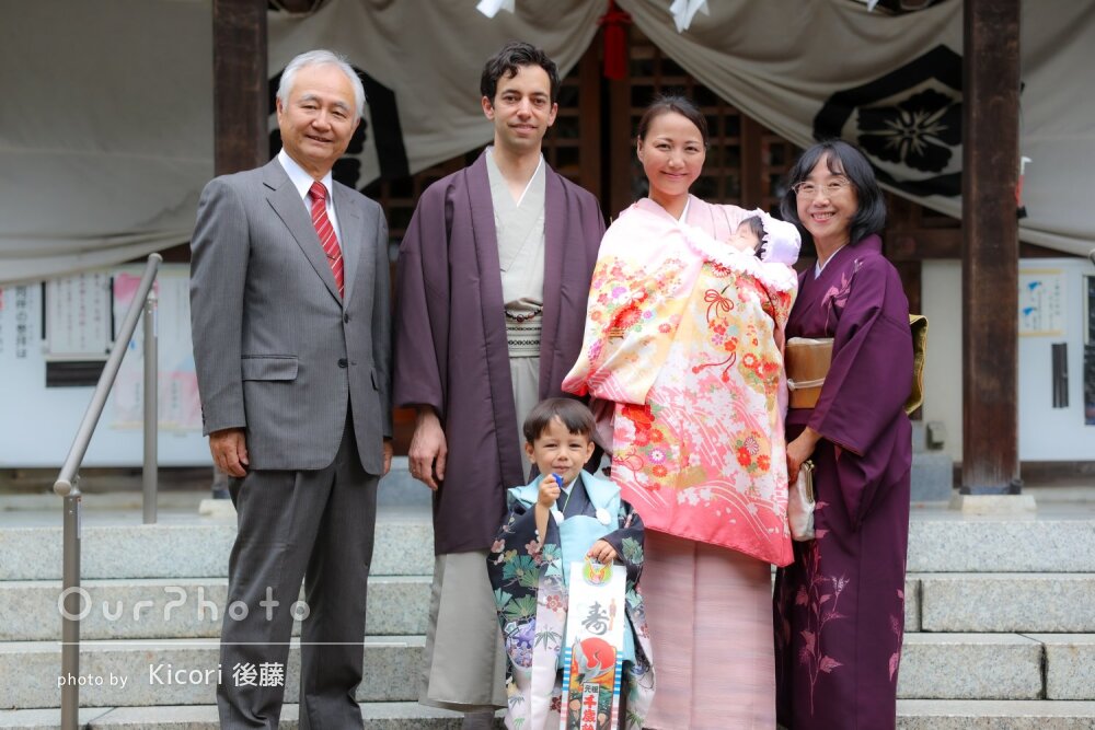 「家族の色々な表情を」和装姿が素敵！兄妹で七五三とお宮参りの撮影