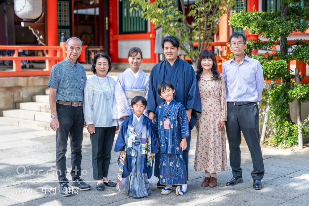 「いい写真ばかりで大満足」自然体な姿を沢山写した男の子の七五三撮影