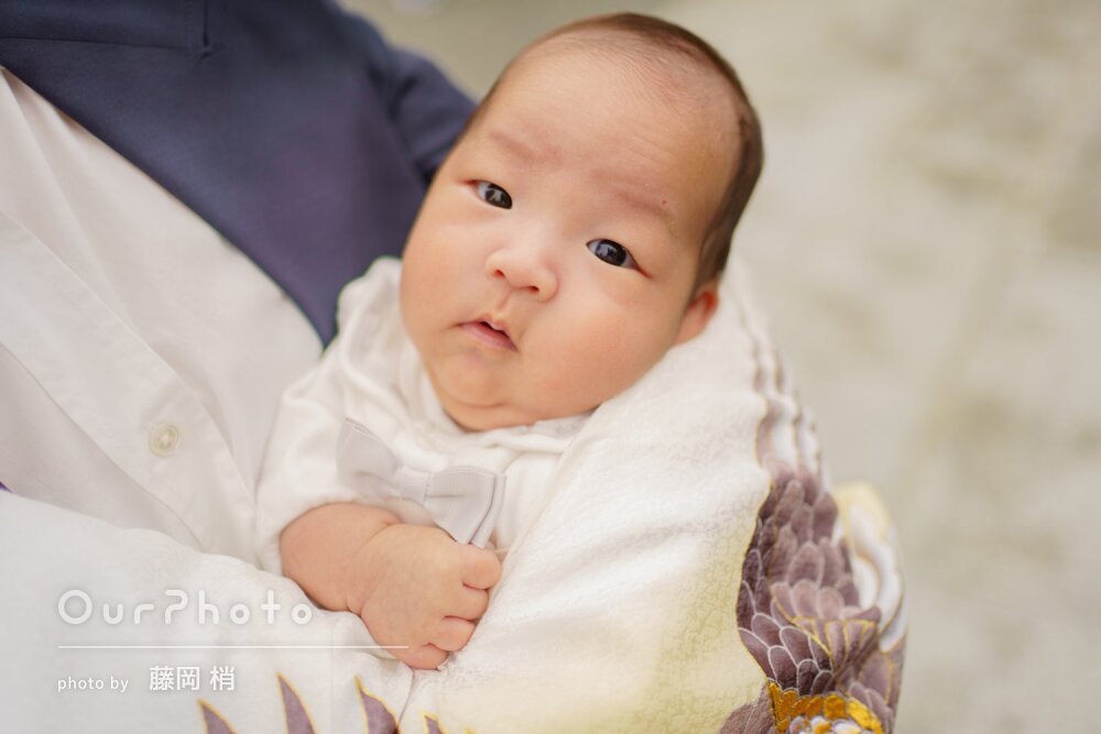 「出来上がりもとても満足」つぶらな瞳が愛らしい！温かなお宮参りの撮影