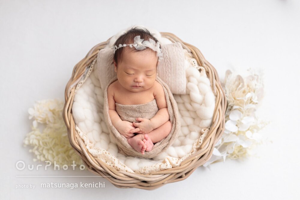 「本当に素敵」ナチュラルカラーで可愛さ際立つニューボーンフォトの撮影