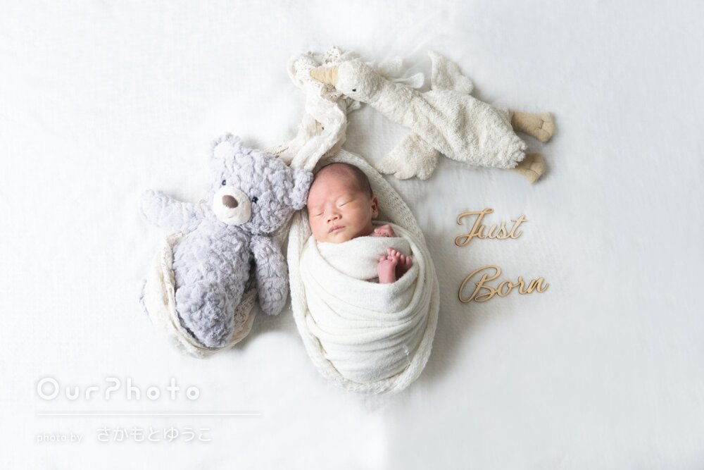 「撮りたい写真を沢山」ナチュラルカラーが素敵なニューボーンフォト撮影