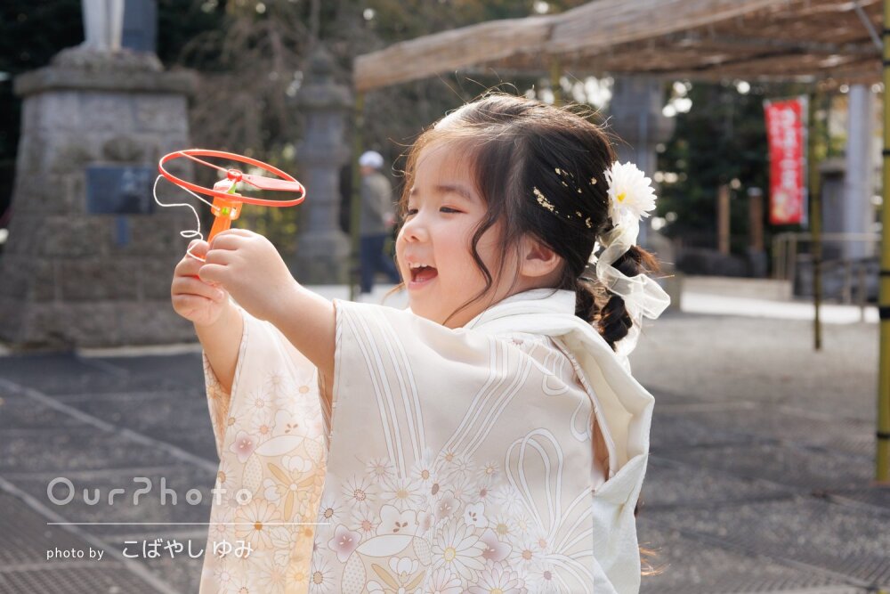 「自分たちでは撮れない写真ばかり」可愛い笑顔！女の子の七五三の撮影