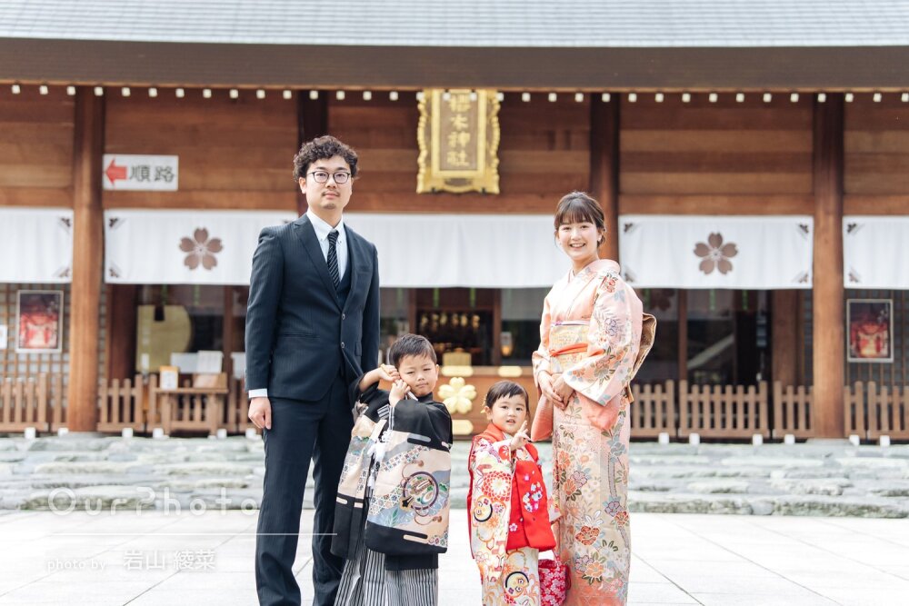 「手際よく明るく進めてくださって」可愛い晴れ着姿の兄妹の七五三撮影