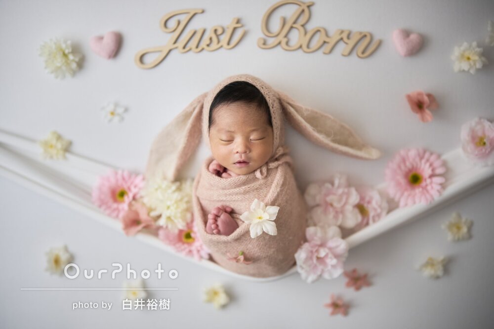 「どれも素敵な写真」リピーター様！キュートなニューボーンフォトの撮影