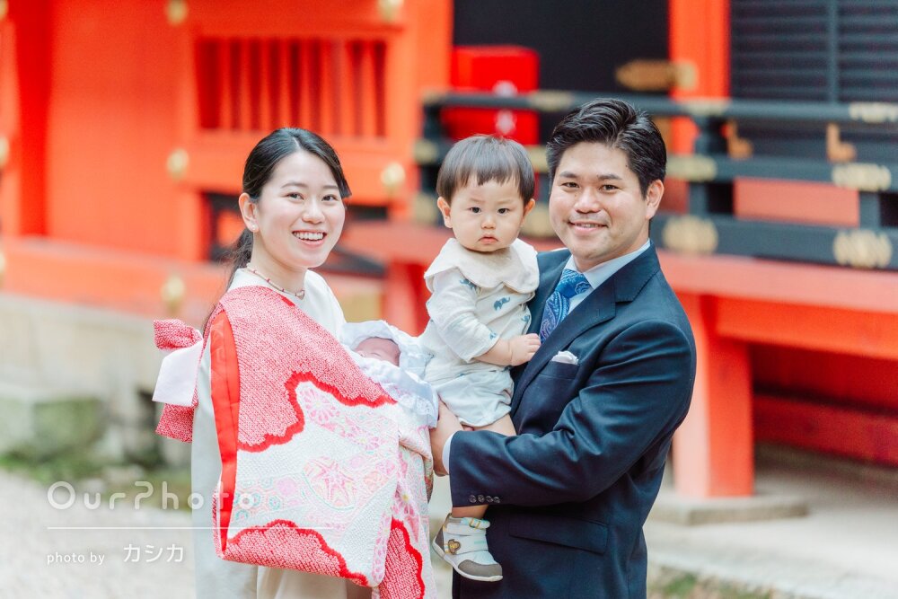 「優しいエネルギーの雰囲気で大満足」神社で笑顔いっぱいお宮参りの撮影