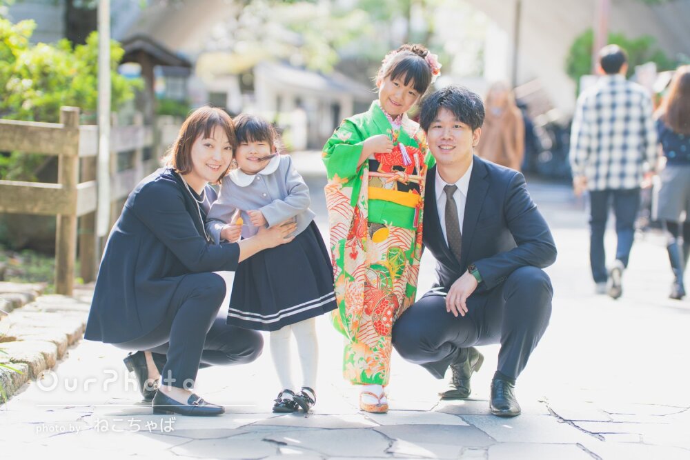 「楽しく自然な表情」和装の女の子！リピーター様の7歳七五三の撮影