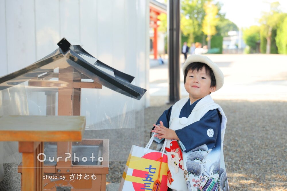 「息子の瑞々しい一瞬一瞬をしっかり捉えて」元気な3歳の七五三の撮影