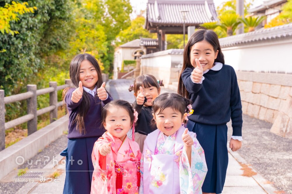 「綺麗で思い出に残る」並んだ晴れ着姿が可愛い！親族揃って七五三の撮影
