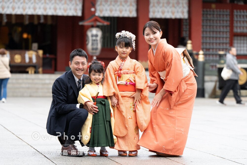 「笑顔で楽しく撮影」和装の姉妹！神社でリピーター様の七五三の撮影
