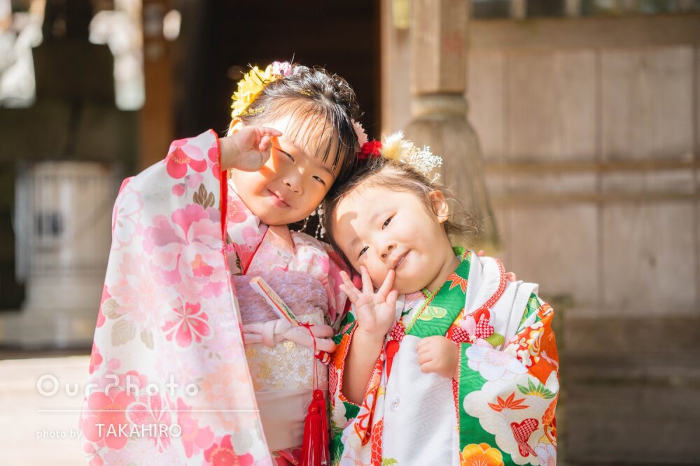 「自然な笑顔と雰囲気を引き出して」姉妹の和装が可愛らしい七五三の撮影