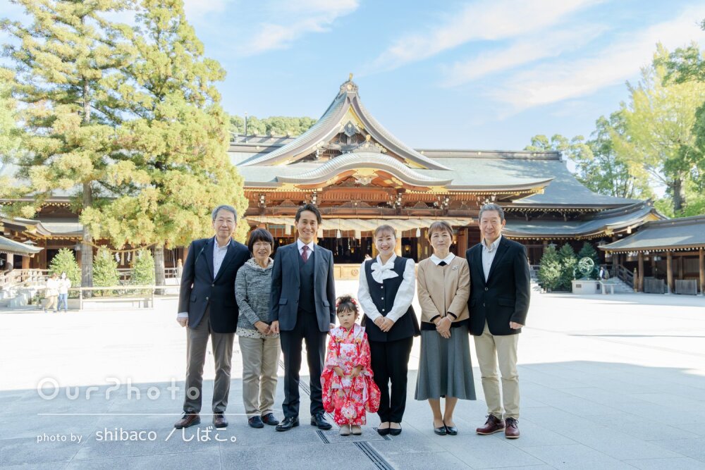 「満足すぎるくらい素敵」赤い着物が可愛い！秋晴れの下で七五三の撮影
