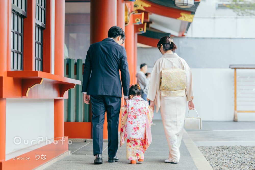 「自然なシーンも残してくださり感謝」3歳女の子の初々しい七五三の撮影