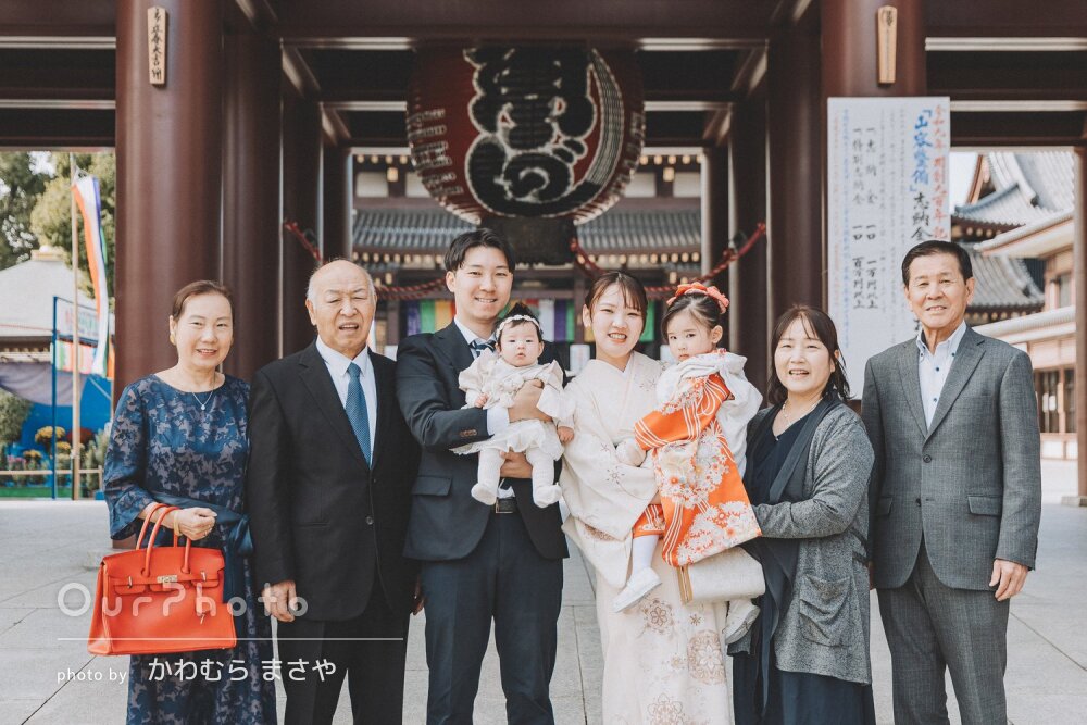 「写真の雰囲気がとても素敵」祖父母も揃ってキュートな3歳の七五三撮影