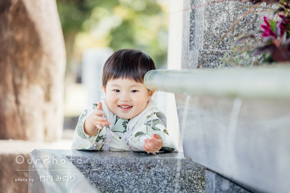 「自然な笑顔をたくさん」晴れ着姿が愛らしい3歳男の子の七五三の撮影