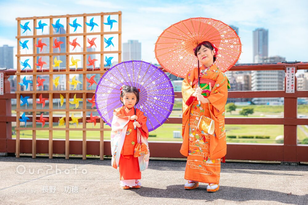 「素敵な写真をたくさん」姉妹揃って華やかに！可愛らしい七五三の撮影