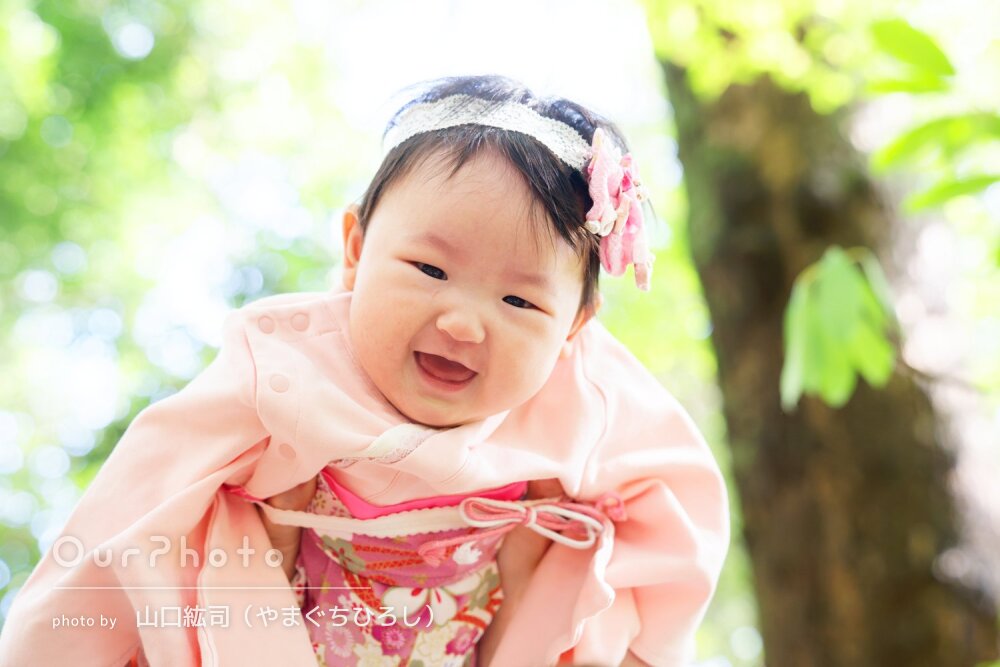 「思った以上の枚数の素敵な写真」桃色の晴れ着姿が可愛いお宮参りの撮影