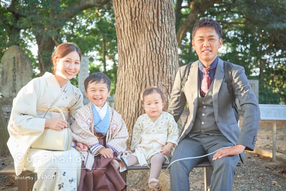 「楽しませていただきました」お洒落な羽織袴姿！ママも和装で七五三撮影