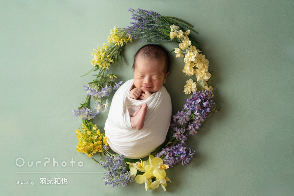 「兄弟写真や家族写真も丁寧に」可愛い笑顔のニューボーンフォトの撮影