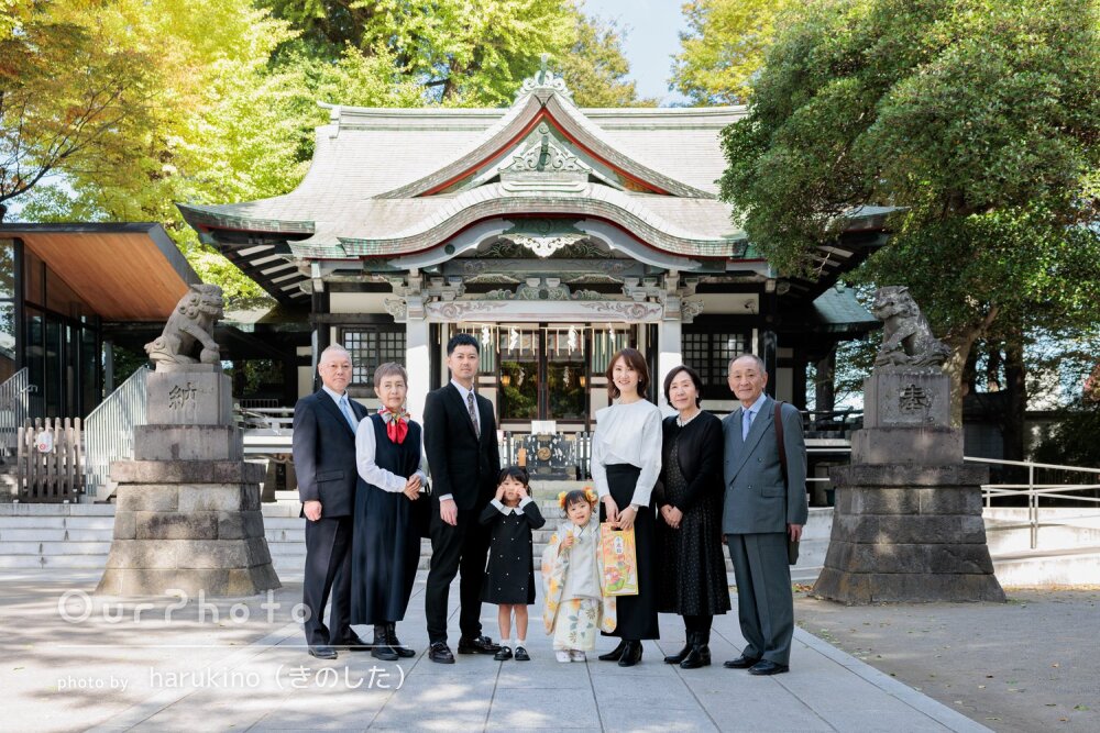 「綺麗でよい思い出に」上品な色合いの晴れ着姿が素敵な3歳の七五三撮影