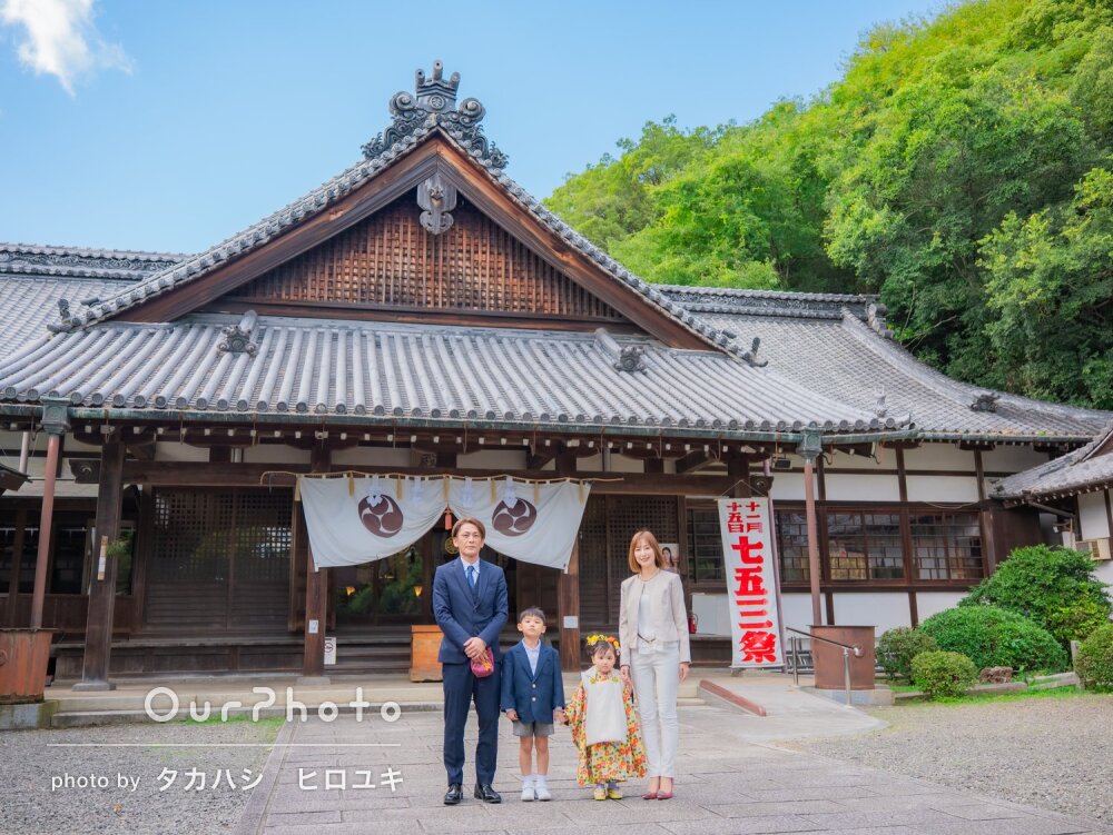 「いい七五三になりました」花柄の晴れ着姿で！リピーター様の七五三撮影