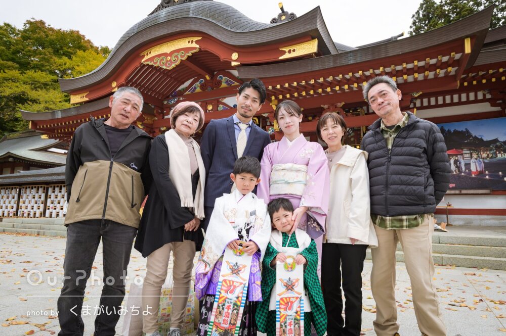 「安心してお任せ」晴れ着姿がカッコイイ！7歳3歳の兄弟で七五三の撮影