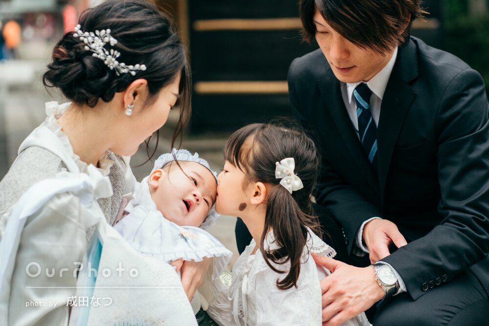 「自然な表情を引き出して」家族のしあわせに包まれて温かなお宮参り撮影