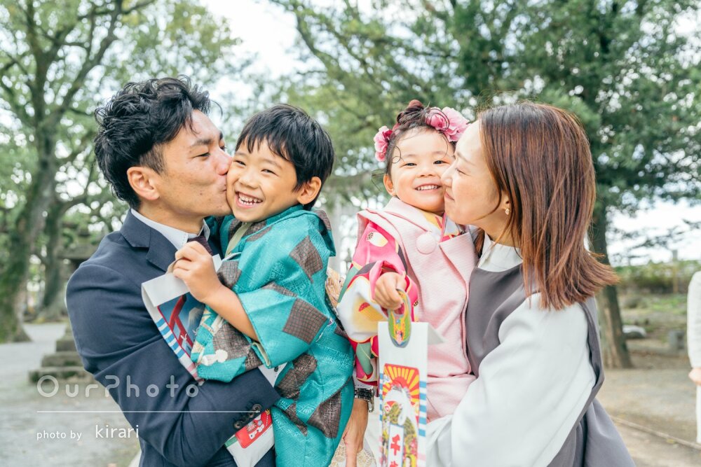「すごくいい表情」両家揃って賑やかに！3歳5歳兄妹一緒に七五三の撮影