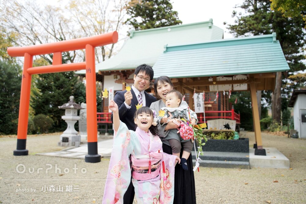 「家族で良い思い出」リラックスした笑顔が素敵！女の子の七五三の撮影