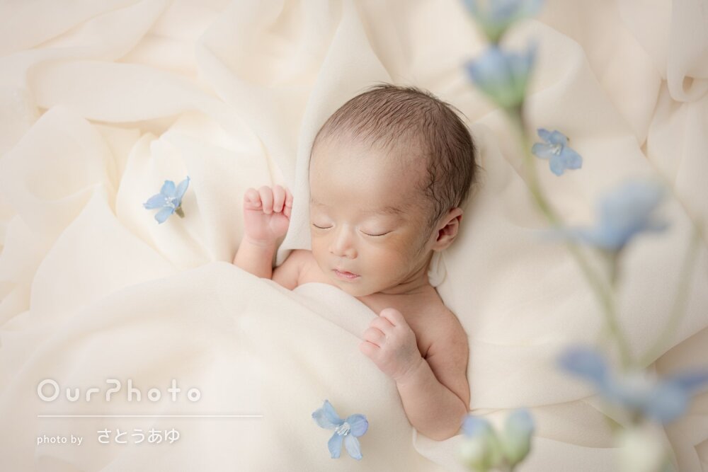 「想像以上の綺麗さと可愛さ」ナチュラルなニューボーンフォトの撮影