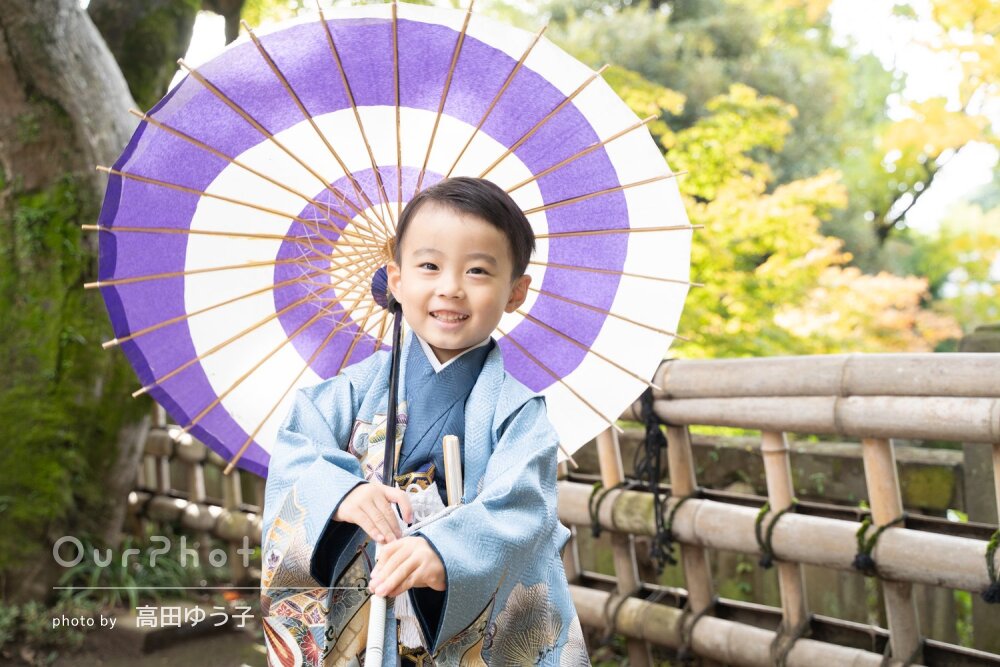 「非常に素晴らしく大満足」袴姿がカッコイイ5歳の男の子の七五三撮影