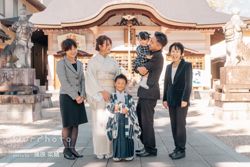 「素敵な笑顔の写真ばかり」お洒落な羽織がお似合いな男の子の七五三撮影