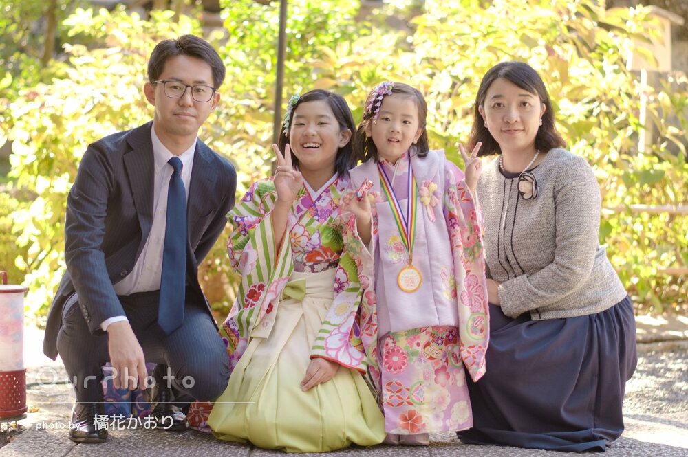 「写真の色味も気に入っています」姉妹の和装で華やぐ七五三の撮影