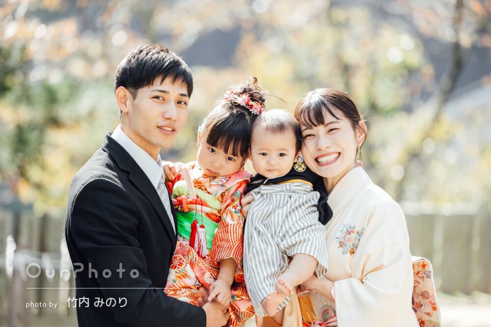 「太陽光がとてもきれいに」お目々がキラリと可愛らしい七五三の撮影